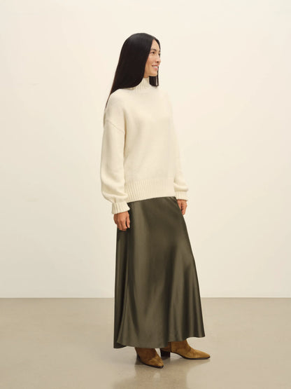 Field Olive Sunset Silk Slip Skirt