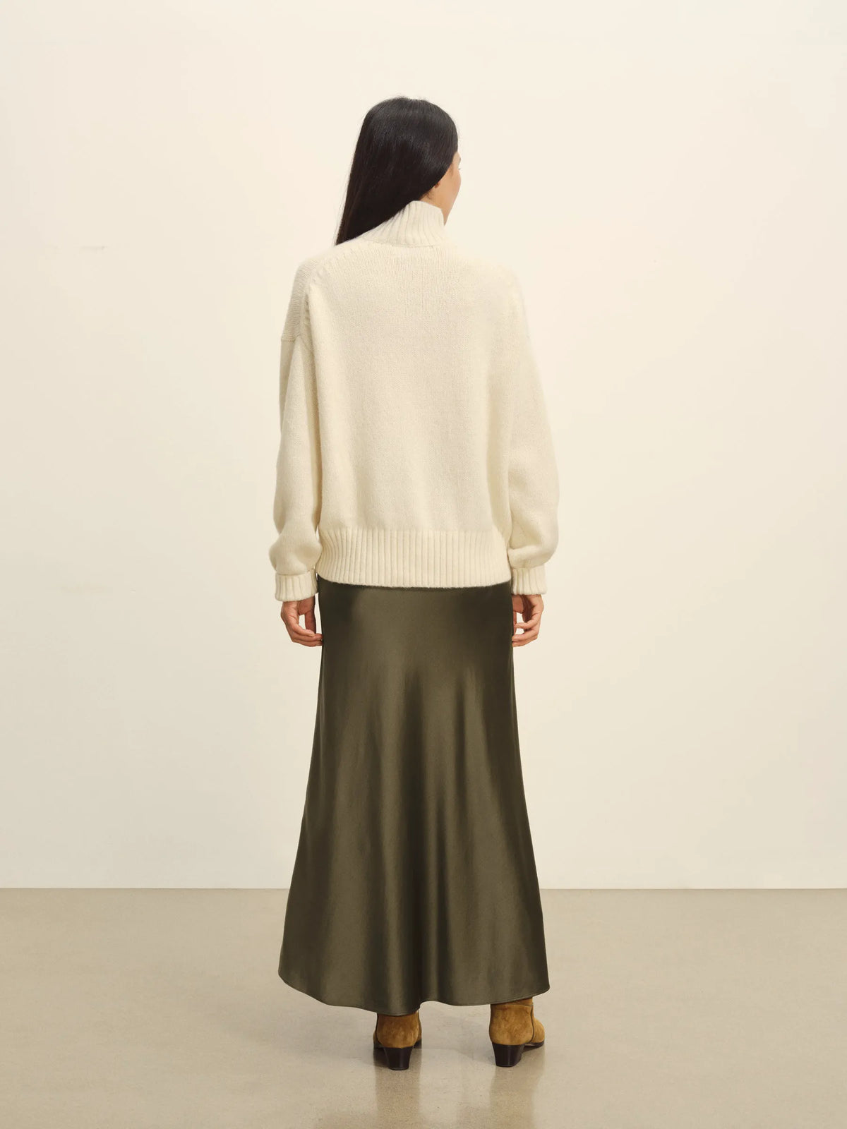 Field Olive Sunset Silk Slip Skirt