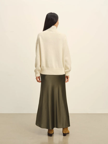Field Olive Sunset Silk Slip Skirt
