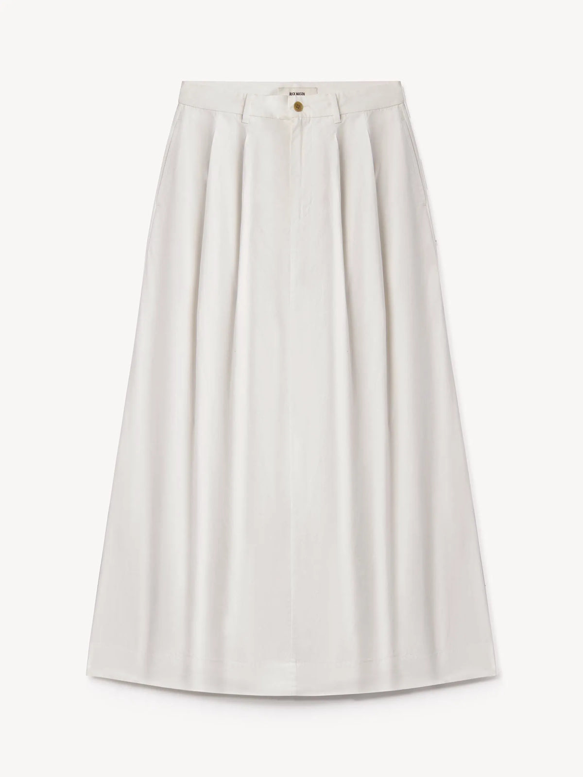 White Paperweight Poplin Pleated Skirt