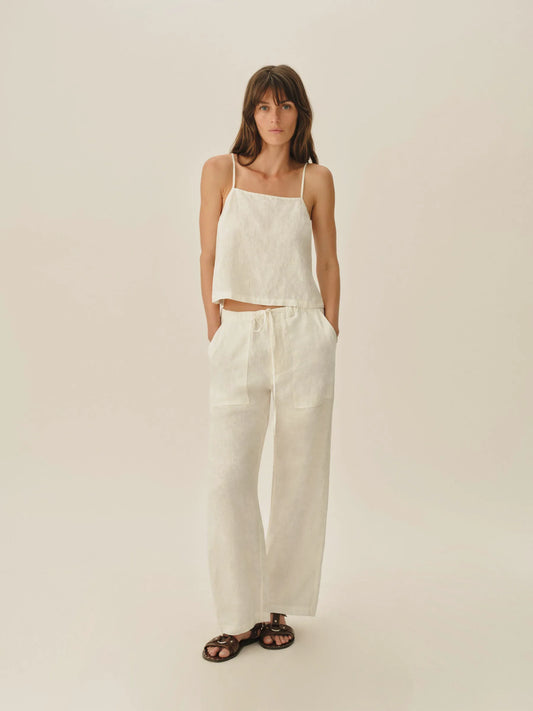 Natural Sea Breeze Linen Pull-On Pant