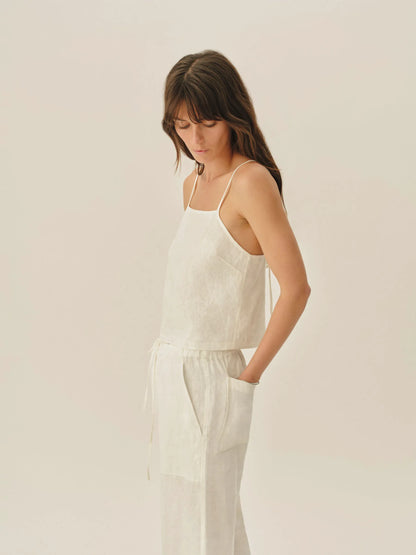 Natural Sea Breeze Linen Coastline Cami