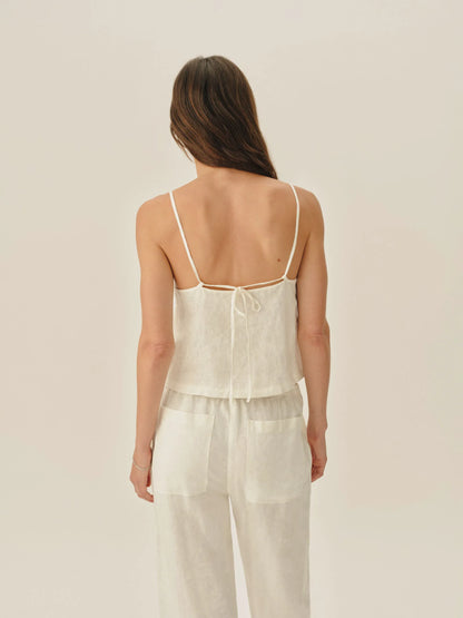 Natural Sea Breeze Linen Coastline Cami