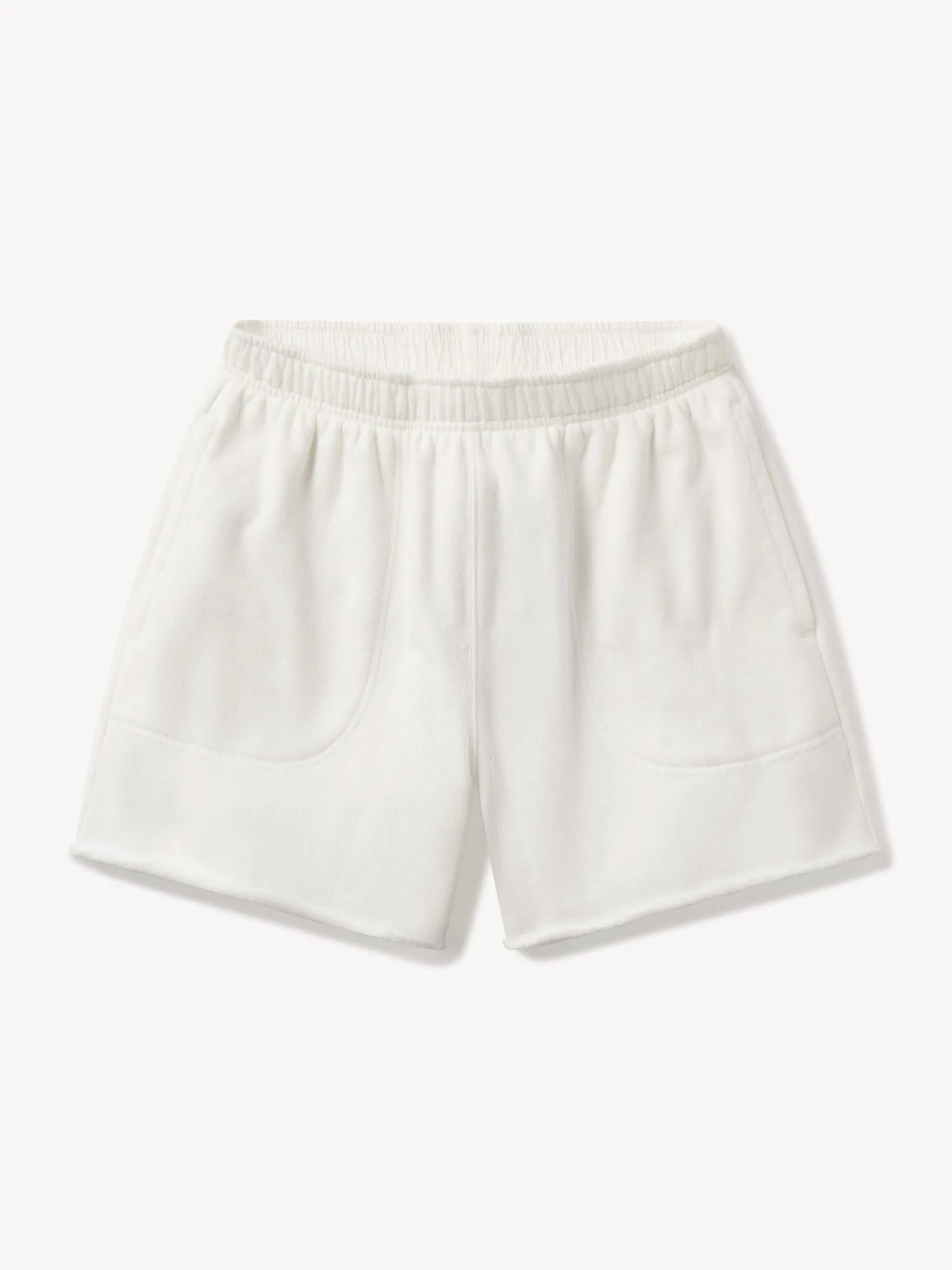 Natural Tropez Terry Cloth Cut-Off Short