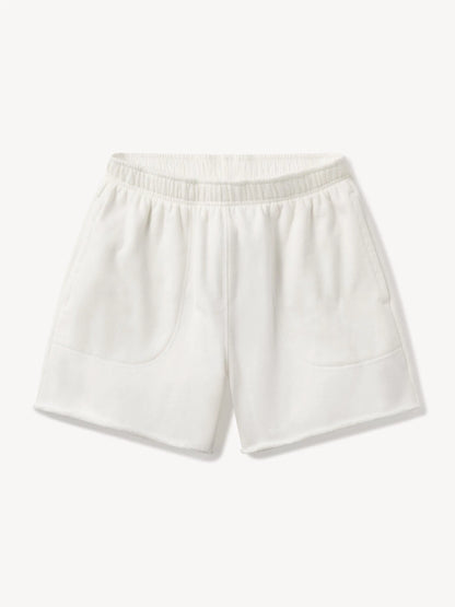 Natural Tropez Terry Cloth Cut-Off Short