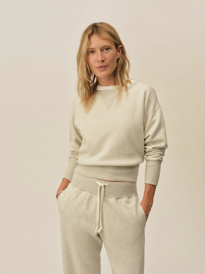 Heather Oat Featherweight Terry Shrunken Crew