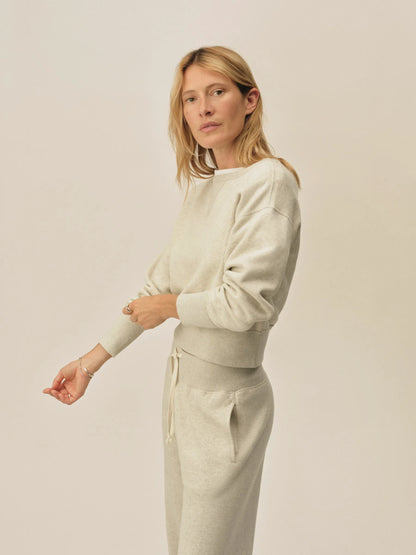 Heather Oat Featherweight Terry Shrunken Crew