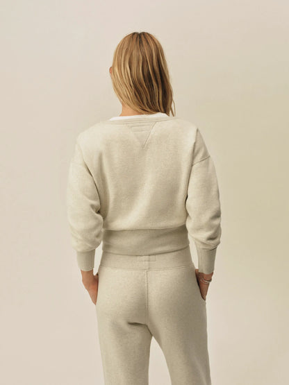 Heather Oat Featherweight Terry Shrunken Crew