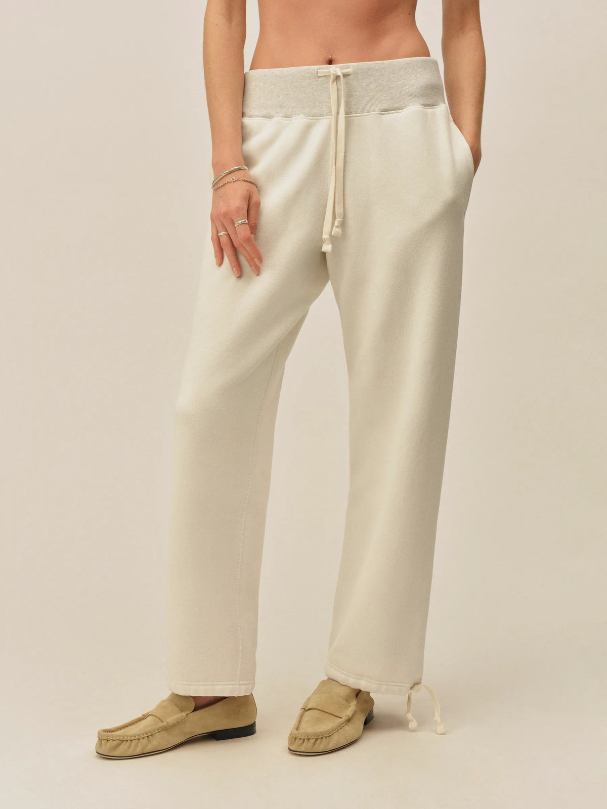 Two-Tone Heather Grey Featherweight Terry Sweatpant