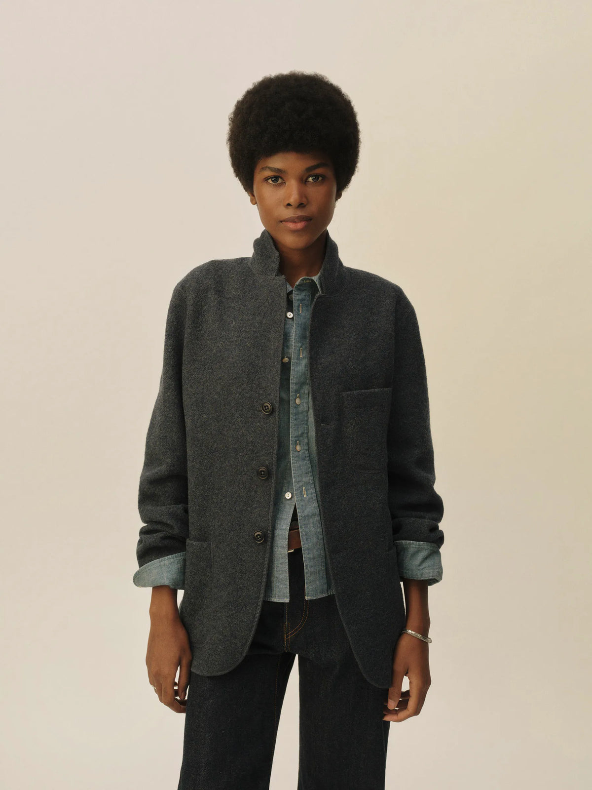 Marled Ink Felted Wool Chore Coat