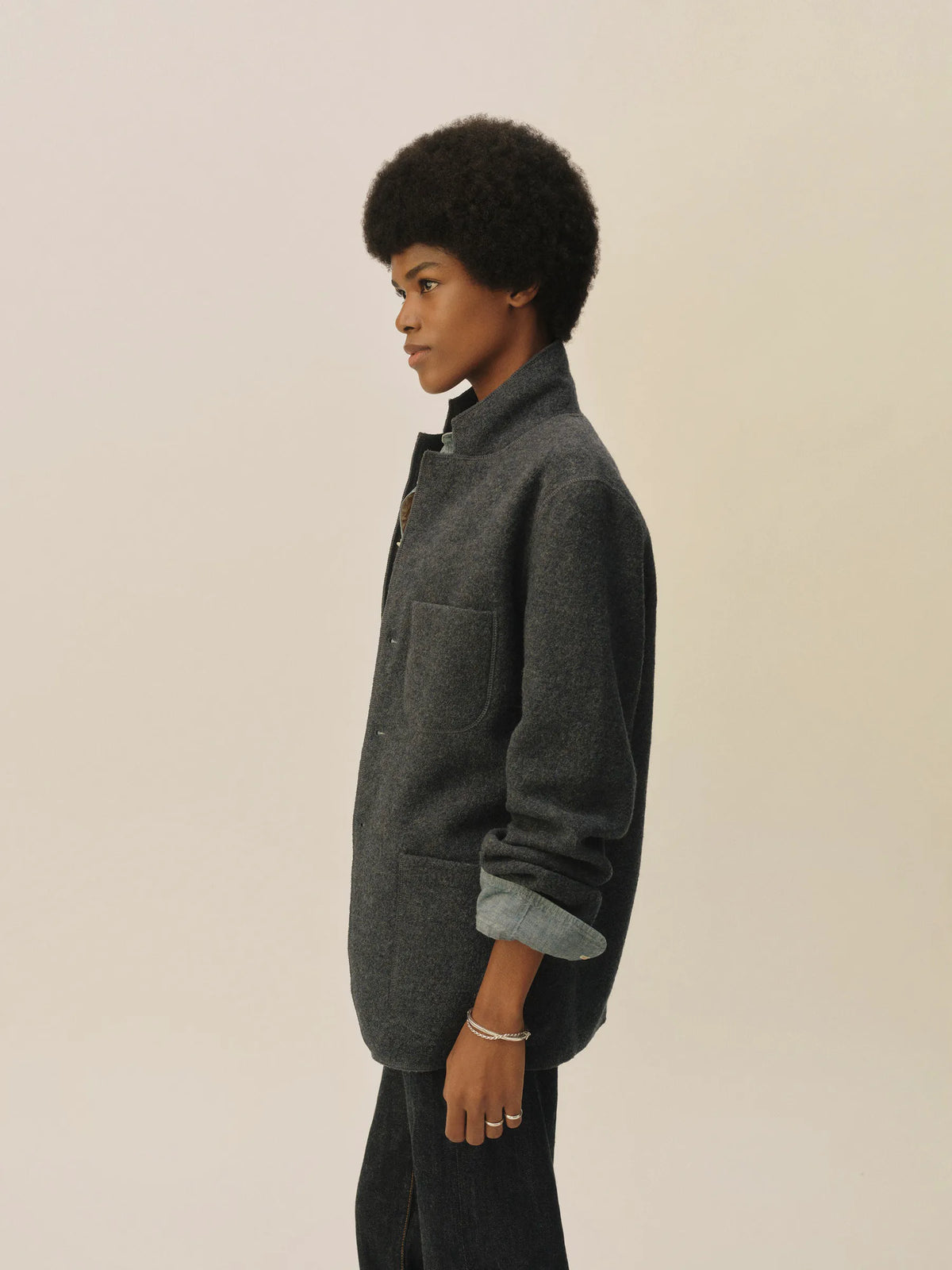 Marled Ink Felted Wool Chore Coat