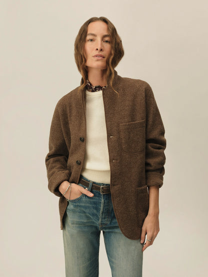 Marled Maple Felted Wool Chore Coat