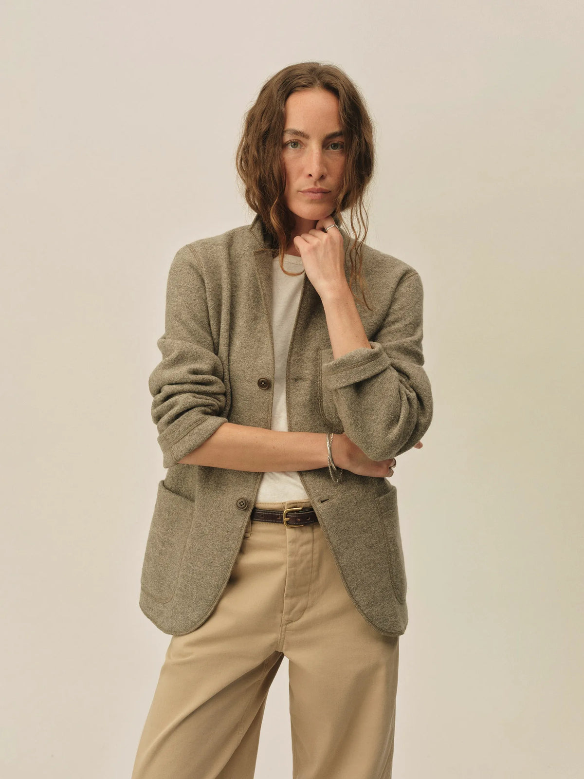 Heather Stone Felted Wool Chore Coat