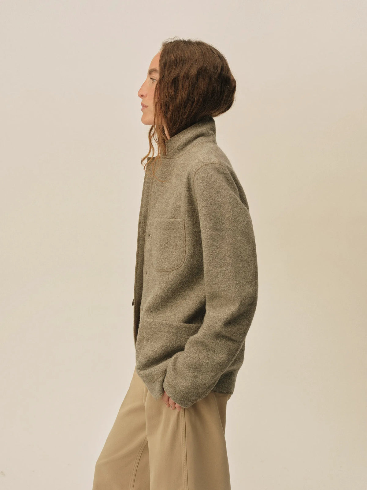 Heather Stone Felted Wool Chore Coat