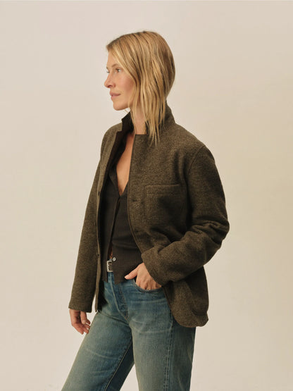 Marled Coastal Bluff Felted Wool Chore Coat