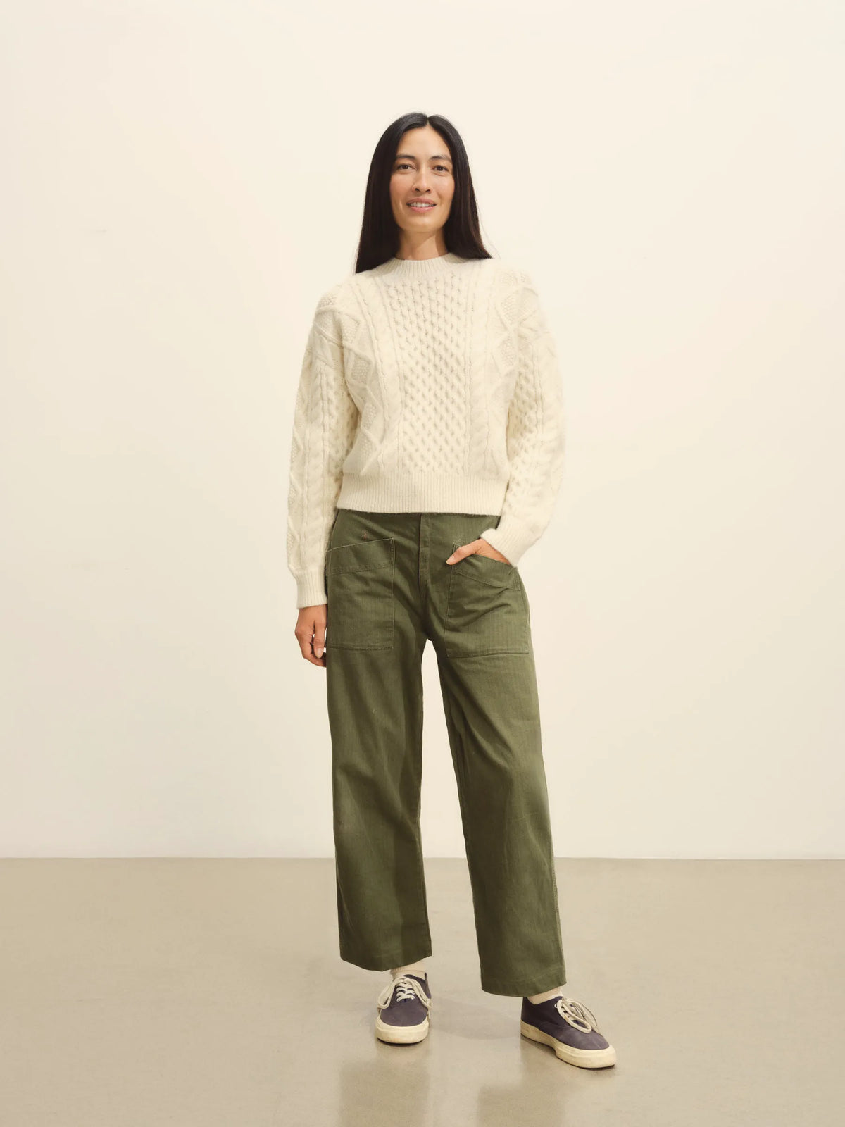 Natural Highland Alpaca Cable Crew