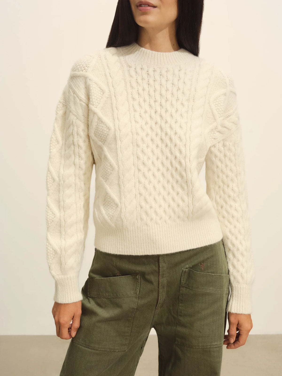 Natural Highland Alpaca Cable Crew