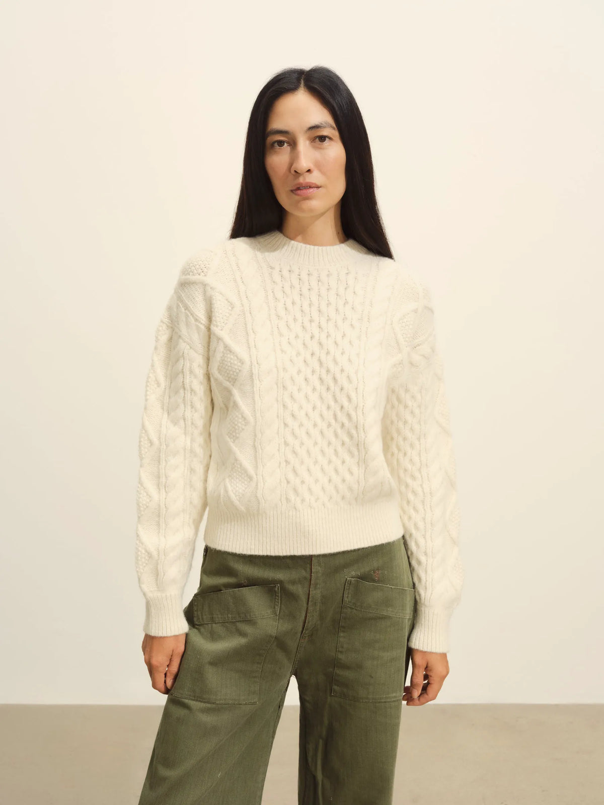 Natural Highland Alpaca Cable Crew