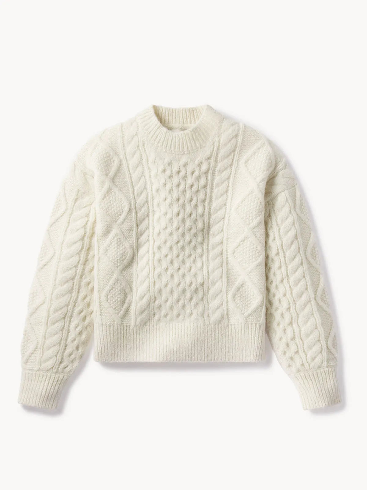 Natural Highland Alpaca Cable Crew