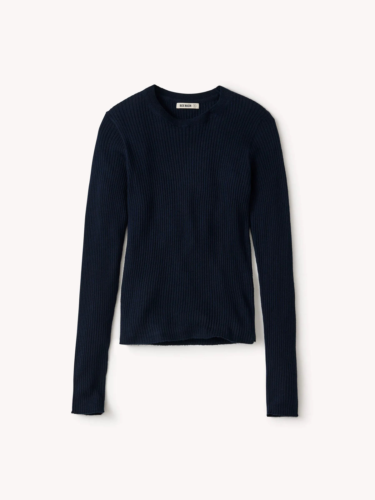 Dark Navy Featherweight Silk Cashmere L/S Crew