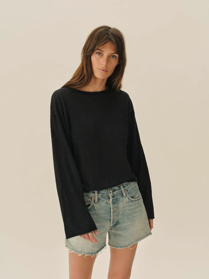 Dark Navy Lighthouse Linen Roll Neck