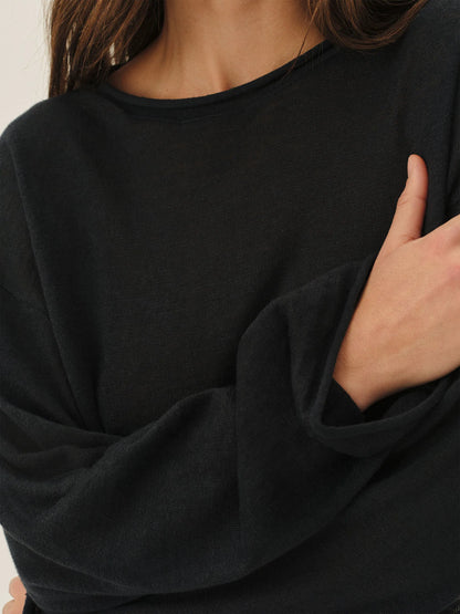 Dark Navy Lighthouse Linen Roll Neck