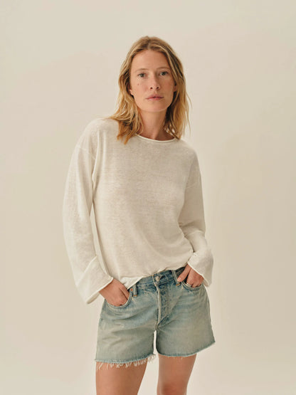 Natural Lighthouse Linen Roll Neck