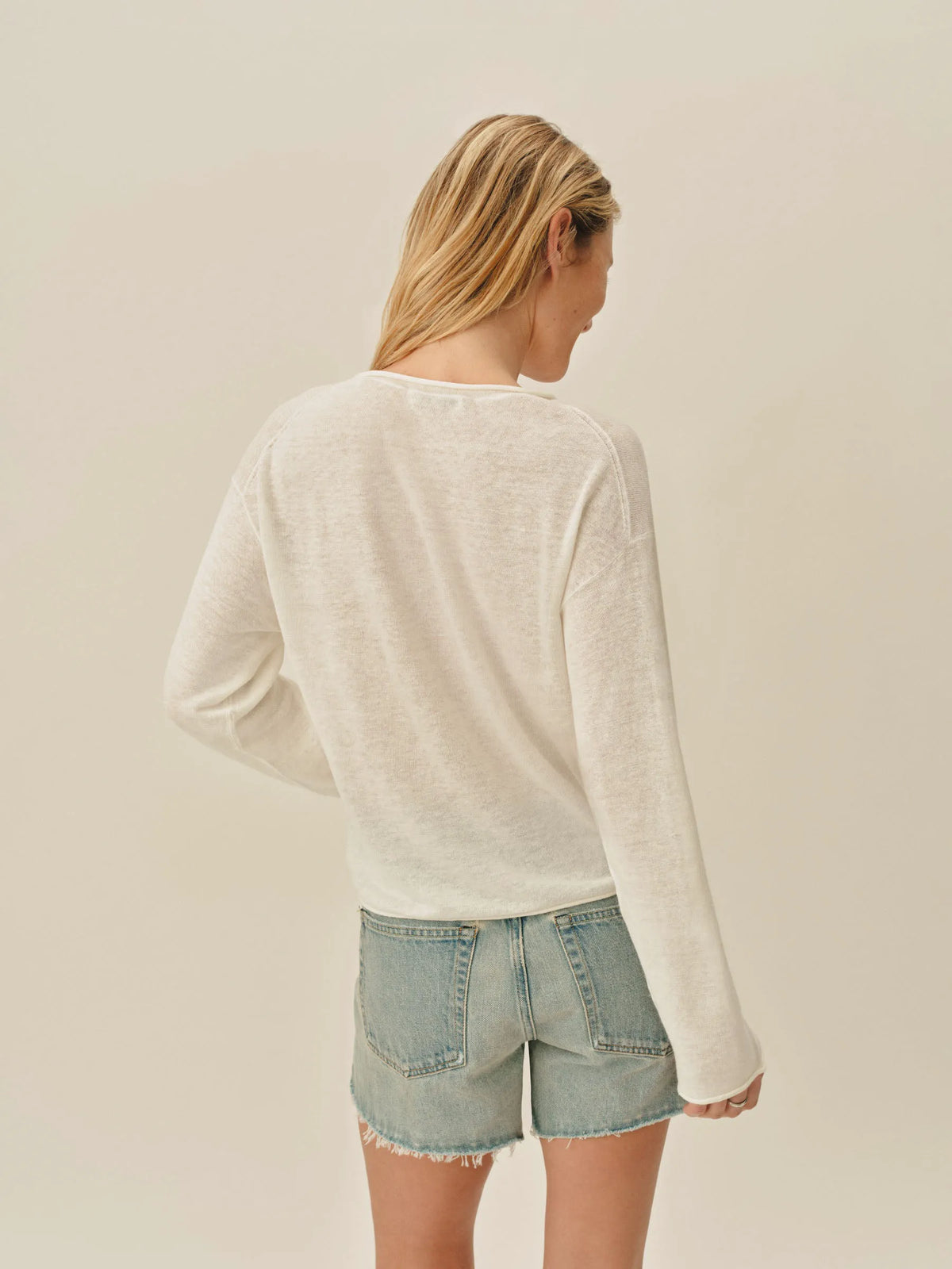 Natural Lighthouse Linen Roll Neck