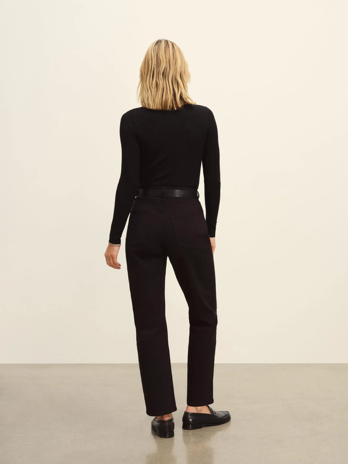 Black Featherweight Silk Cashmere Turtleneck