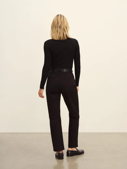 Black Featherweight Silk Cashmere Turtleneck