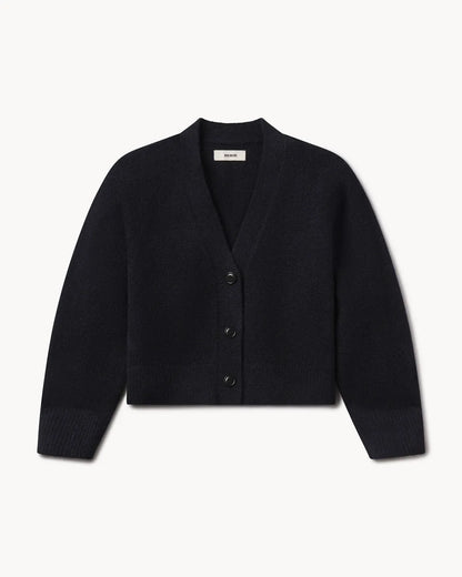 Dark Navy Highland Alpaca Boxy Cardigan