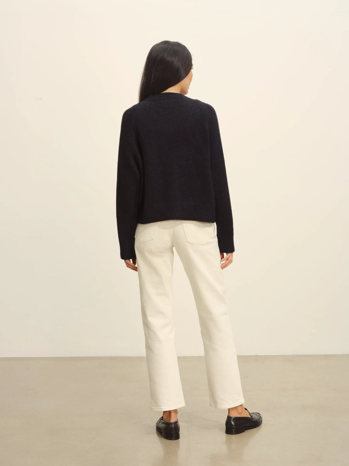 Dark Navy Highland Alpaca Boxy Cardigan