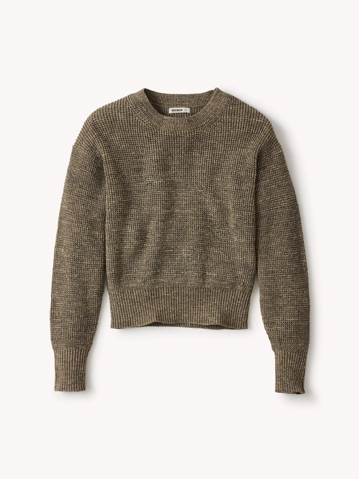 Marled Gypsum Seafarer Cotton Shrunken Crew