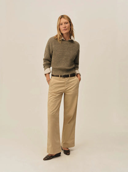 Marled Gypsum Seafarer Cotton Shrunken Crew