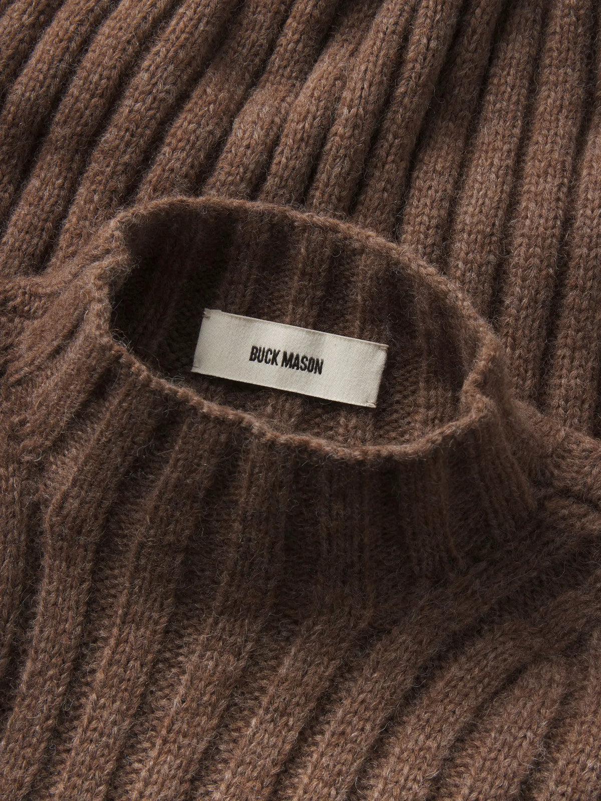 Marled Chestnut Highland Alpaca Bolded Rib Turtleneck