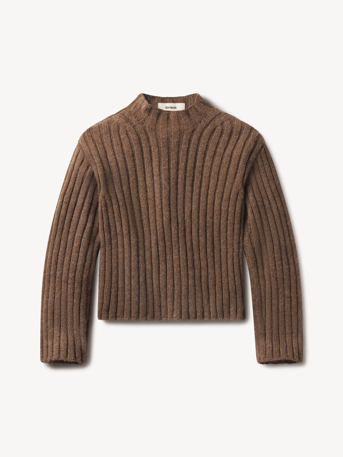 Marled Chestnut Highland Alpaca Bolded Rib Turtleneck