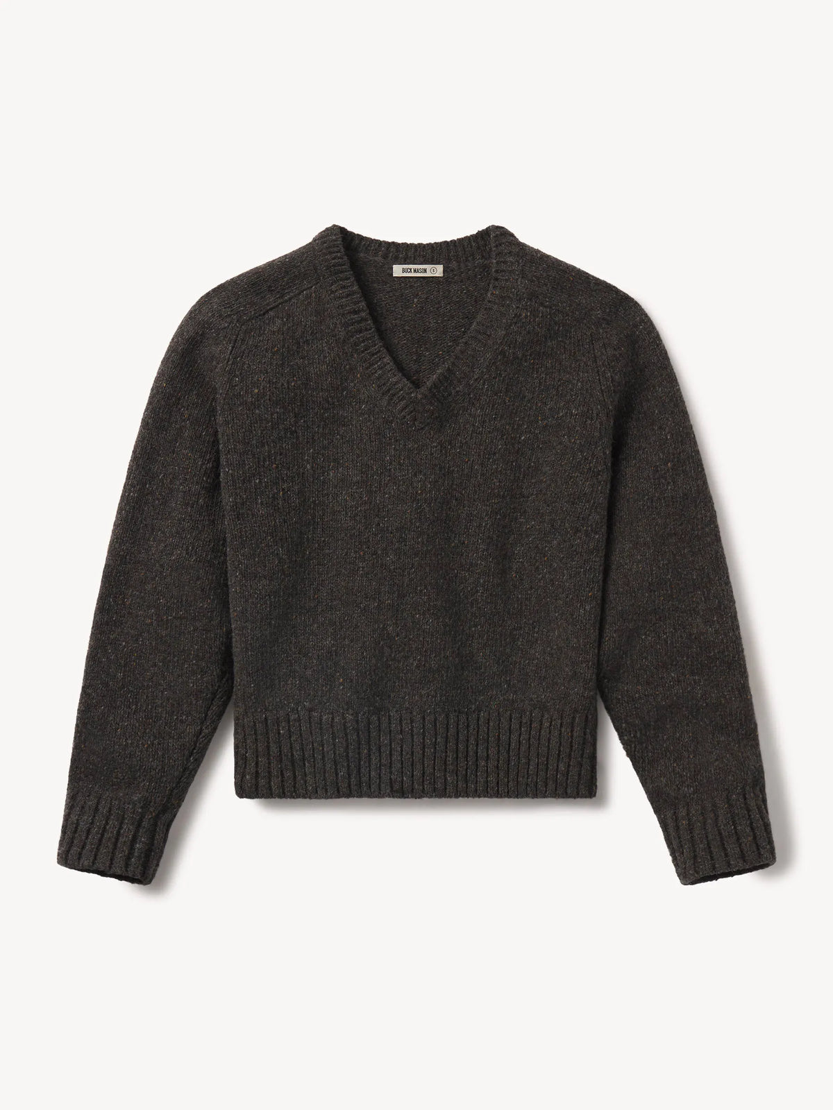 Cobblestone Seastack Wool Tweed V-Neck