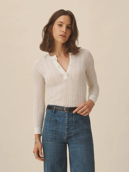 White Keepsake Pointelle Henley