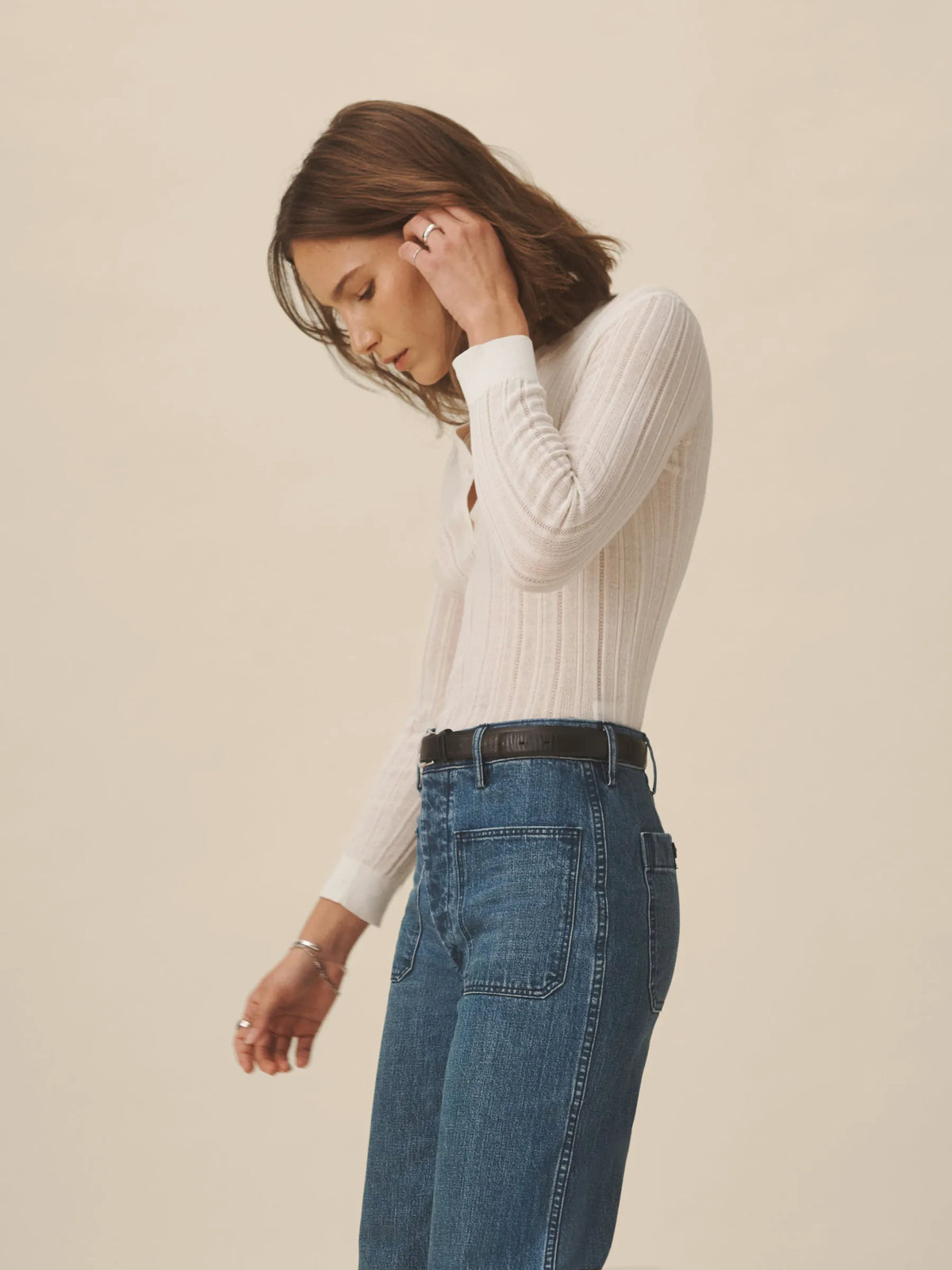 White Keepsake Pointelle Henley