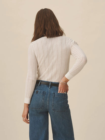 White Keepsake Pointelle Henley