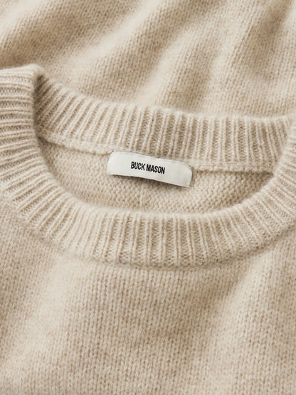 Heather Oat California Cashmere Classic Crew
