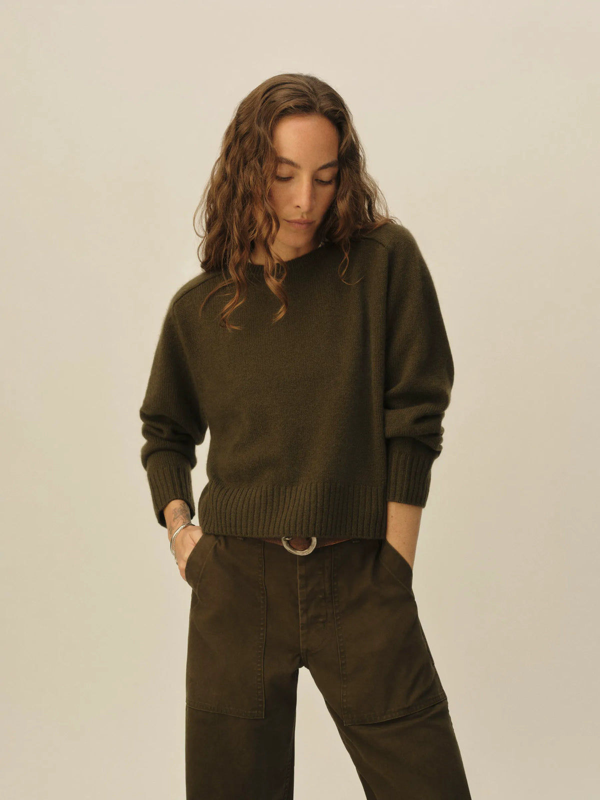 Pine California Cashmere Classic Crew