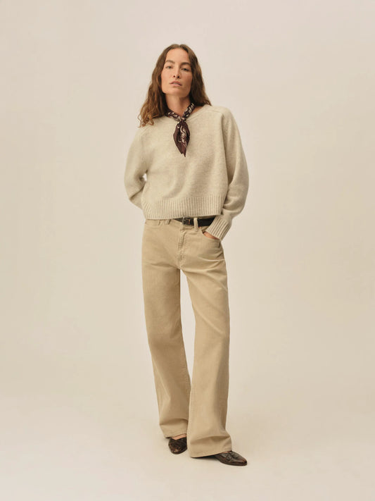 Heather Oat California Cashmere Classic Crew