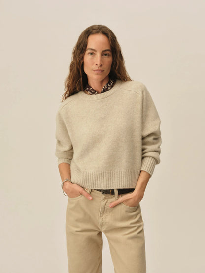 Heather Oat California Cashmere Classic Crew