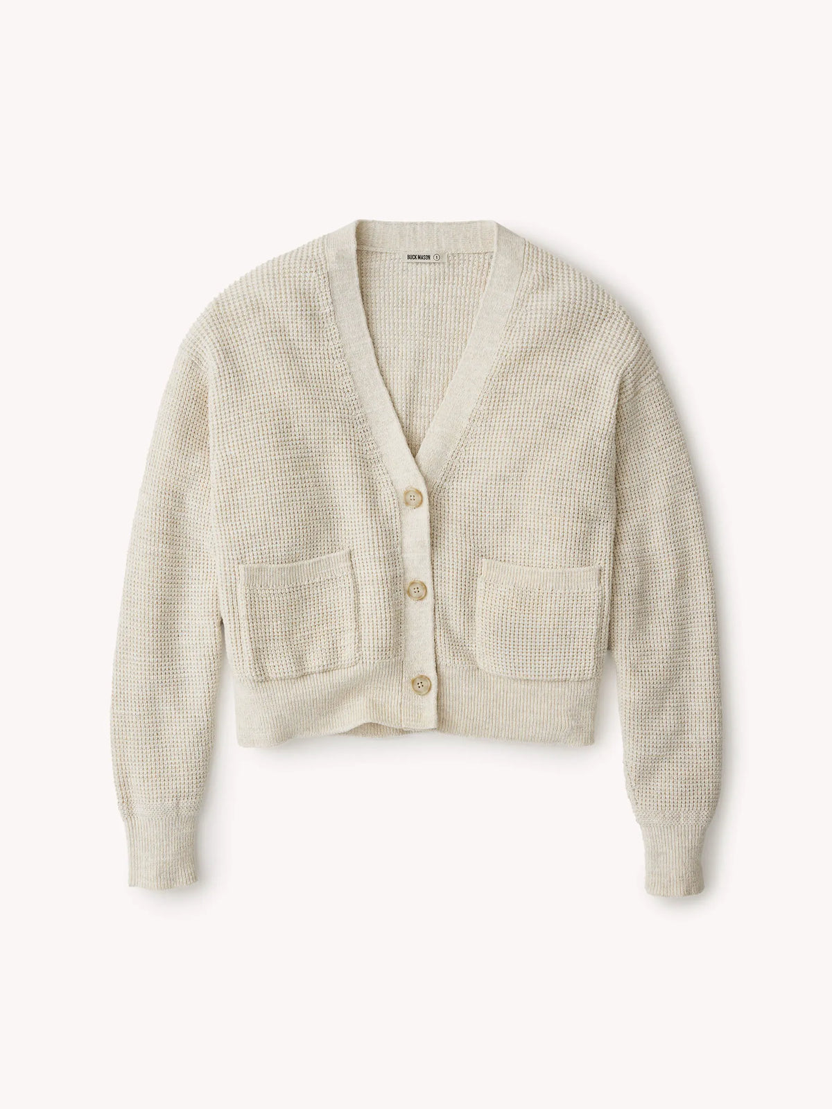 Marled Glacier Seafarer Cotton Cropped Cardigan