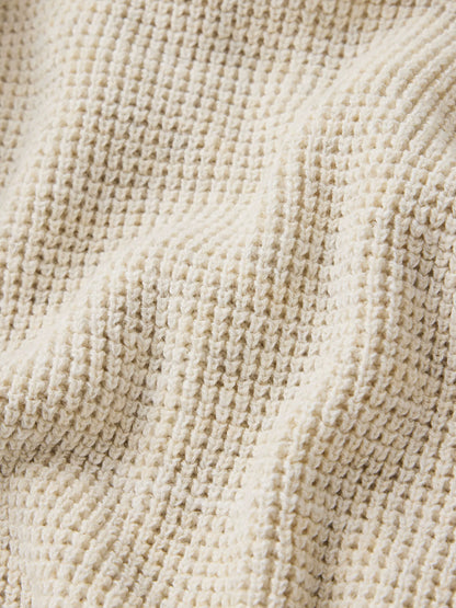 Marled Glacier Seafarer Cotton Cropped Cardigan