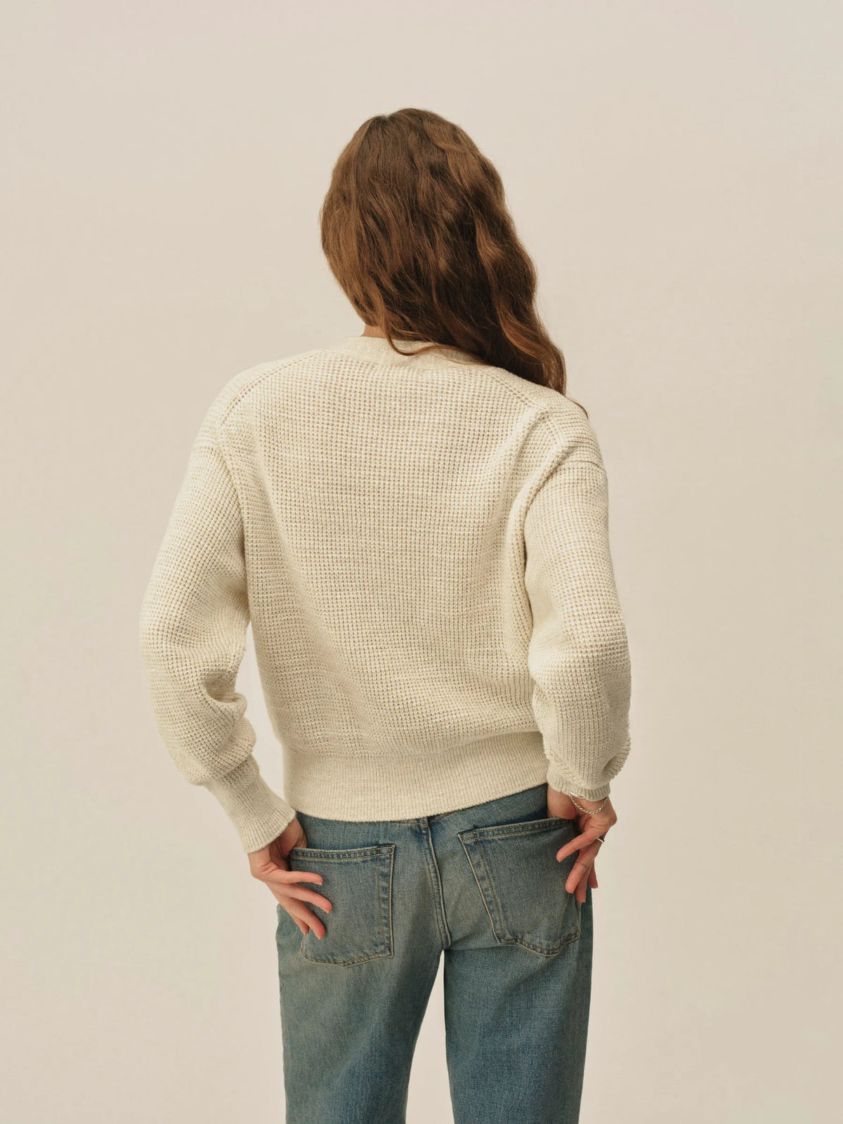 Marled Glacier Seafarer Cotton Cropped Cardigan