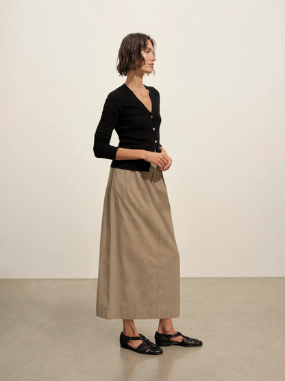 Mushroom Paperweight Poplin Pleated Skirt