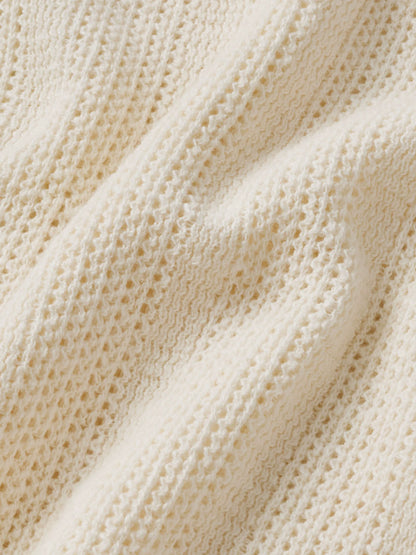 Soft White Seacoast Linen Jacquard Polo