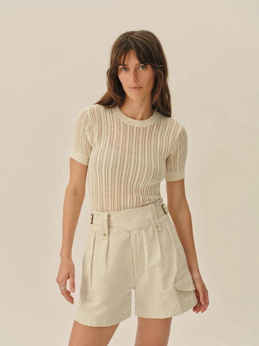 Natural Coastline Crochet Tee